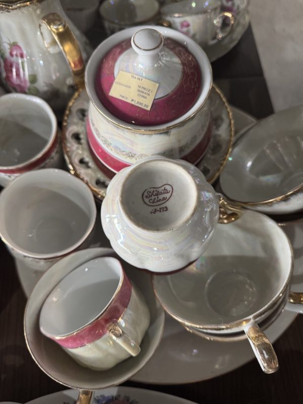 🍵 Elegant White Teaset with Gold Trim & Floral Accent