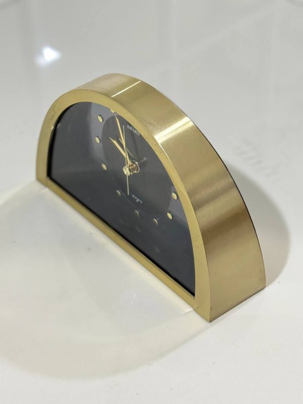 ⏰ SEIKO Elegant Desk Clock (Gold Frame × Black Dial)