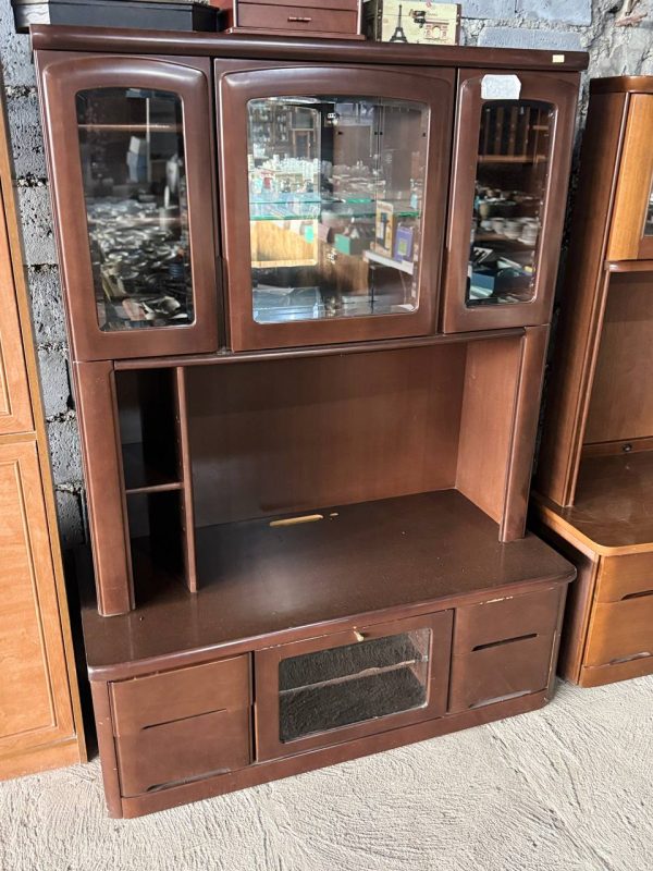 Large TV Cabinet with Shelves – Dark Brown (H171×W127×D58cm)
